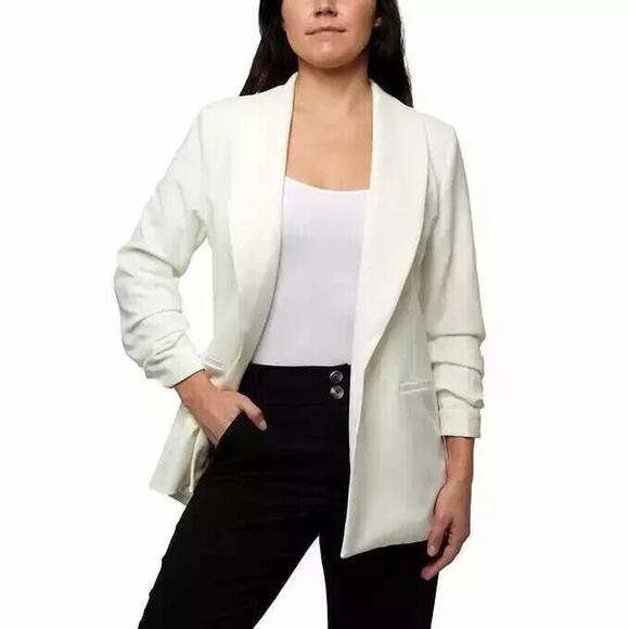 Dakota Blue Women's Crepe Blazer, White, XL - Picture 1 of 3